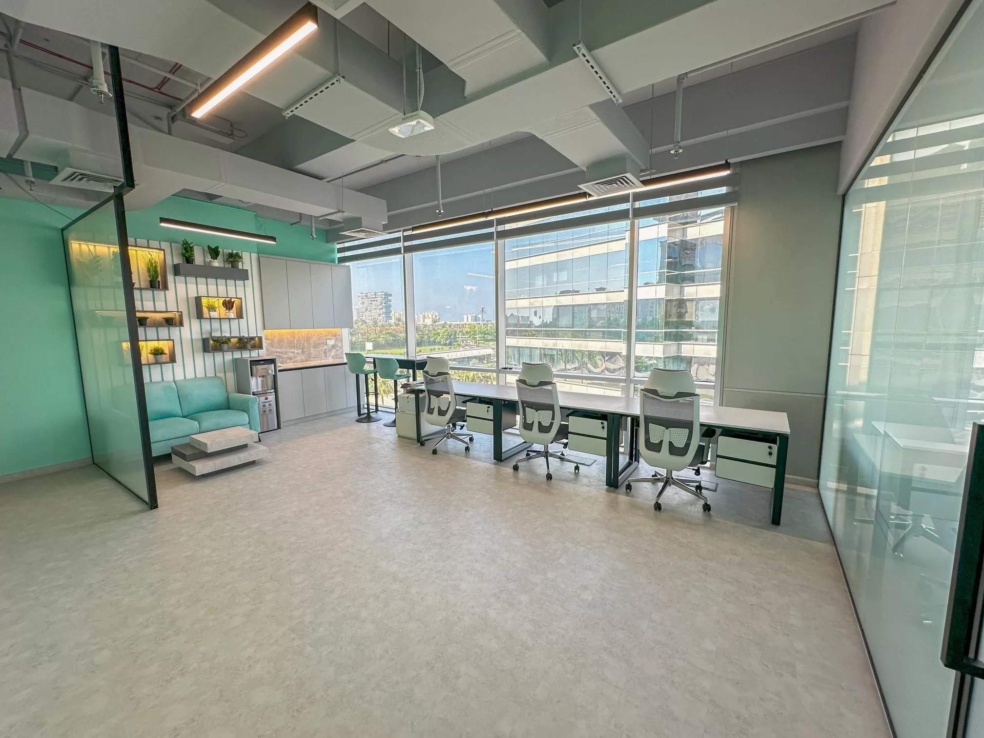 Office Interior Design | Glass Partition & Workspace Design | Custom Made Sofa Dubai