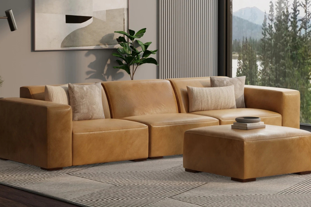luxurious leather sofa for living room